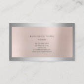 Grijze zilver Lijst Minimumroze Visitekaartje (Achterkant)