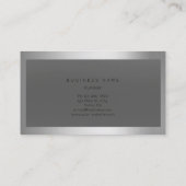 Grijze zilver Metallic Lijst Minimale monochromati Visitekaartje (Achterkant)