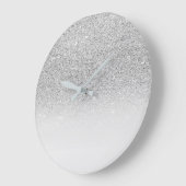 Grijze zilver Sparkl Ombre Minimale Monochromatisc Grote Klok (Hoek)