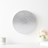 Grijze zilver Sparkl Ombre Minimale Monochromatisc Grote Klok (Huis)