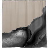 Grijze Zilver Taupe Tan Agate Steen Douchegordijn (Voorkant)