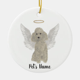 Grijze Zilveren Poodle Sympathie Herdenking Keramisch Ornament