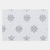Grijze Zilveren Sneeuwvlok Bomen Kerst Inpakpapier Vel (Voorkant 3)