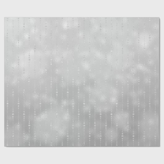 Grijze zilveren strips vallen glanzend glanzend gl cadeaupapier (Vlak)