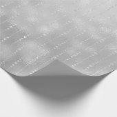 Grijze zilveren strips vallen glanzend glanzend gl cadeaupapier (Hoek)