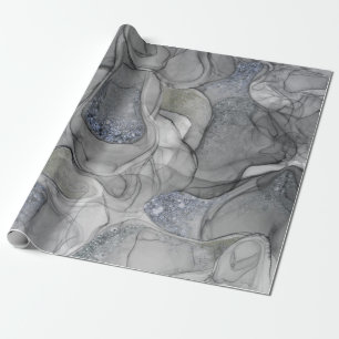 Grijze zilverkleurende sensaties cadeaupapier