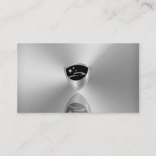 Grijze zilverkleurige metalen logo auto detailing visitekaartje