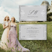 grijze zilvermozaïeksparkle-Initialen Visitekaartje