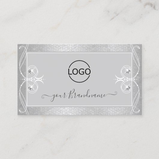  grijze zilvermozaïeksparkle-juwelen met Logo Visitekaartje (Voorkant)