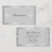  grijze zilvermozaïeksparkle-Ornamenten Visitekaartje (Voorkant / Achterkant)
