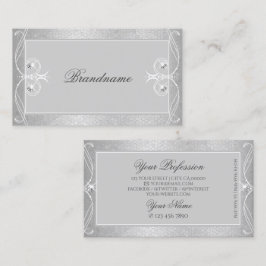  grijze zilvermozaïeksparkle-Ornamenten Visitekaartje