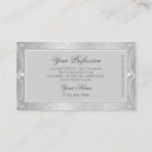  grijze zilvermozaïeksparkle-Ornamenten Visitekaartje (Achterkant)