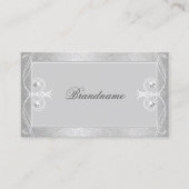  grijze zilvermozaïeksparkle-Ornamenten Visitekaartje (Voorkant)