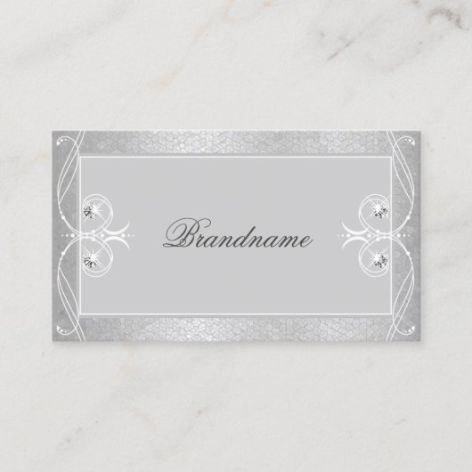  grijze zilvermozaïeksparkle-Ornamenten Visitekaartje (Voorkant)