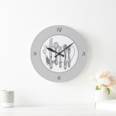 Grijze zilverwerk witte servet eenvoudige nummers  grote klok (Huis)