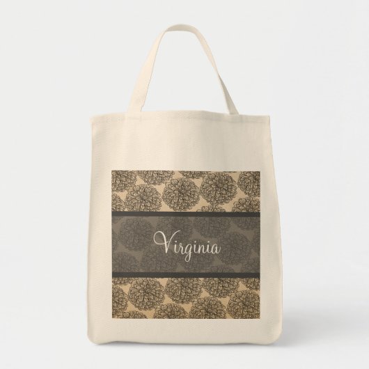 Grijze  Zinnia-Canvas tas (Voorkant)