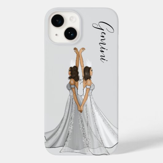 Grijze Zodiac Gemini Goddess Custom Case-Mate iPhone Case (Achterkant)