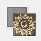 Grijze zonnebloem Magnet (Voorkant / Achterkant)