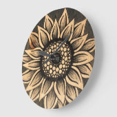 Grijze zonnebloemklokklok grote klok (Hoek)