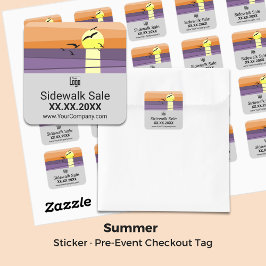 Grijze zonsondergang gestileerd · Summer Sale Labe Vierkante Sticker