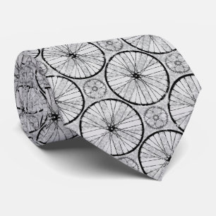 Grijze zwart - Bike Wheels Pattern Stropdas