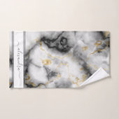 Grijze zwart en gouden moderne marmer - Elegant Bad Handdoek (Handdoek)