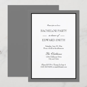 Grijze Zwart Rand Afscheid Van De Vrijgezel Uitnod Kaart
