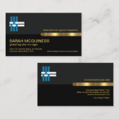 Grijze zwart Retro Kolommen Gold Stripe Logistics Visitekaartje (Voorkant / Achterkant)