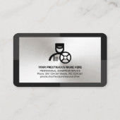 Grijze zwart-wit zilver Bord Visitekaartje (Achterkant)