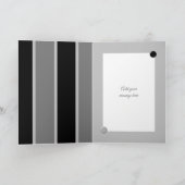 Grijze zwart-witte strepen foto's verjaardag kaart (Binnen)