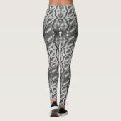 Grijze, zwarte abstracte gepatterde Leggings (Achterkant)