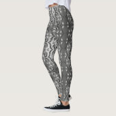 Grijze, zwarte abstracte gepatterde Leggings (Links)