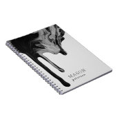 Grijze zwarte Abstracte glanzende naadloze marmer Notitieboek (Rechterzijde)