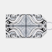 Grijze zwarte, Abstracte munt Cadeaulabel (Voorkant (Horizontaal))