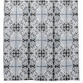 Grijze zwarte, Abstracte munt Douchegordijn (Voorkant)