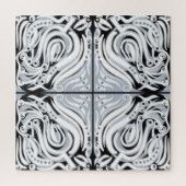 Grijze zwarte, Abstracte munt Legpuzzel (Verticaal)