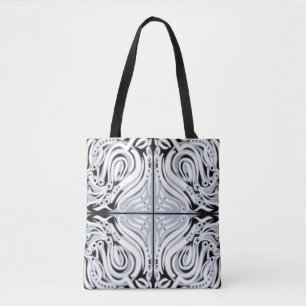Grijze zwarte, Abstracte munt Tote Bag