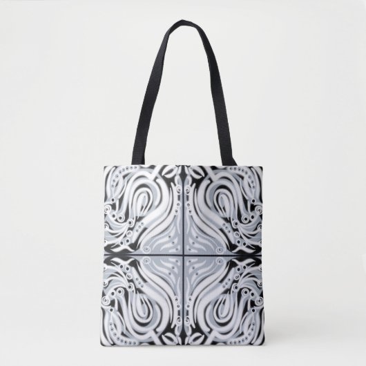 Grijze zwarte, Abstracte munt Tote Bag (Voorkant)