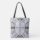Grijze zwarte, Abstracte munt Tote Bag (Achterkant)