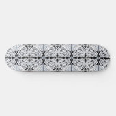 Grijze zwarte, Abstracte, zwarte krullende herhaal Persoonlijk Skateboard (Horizontaal)