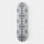 Grijze zwarte, Abstracte, zwarte krullende herhaal Persoonlijk Skateboard (Voorkant)