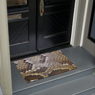 grijze zwarte beige dierlijk patroon, slangendruk deurmat