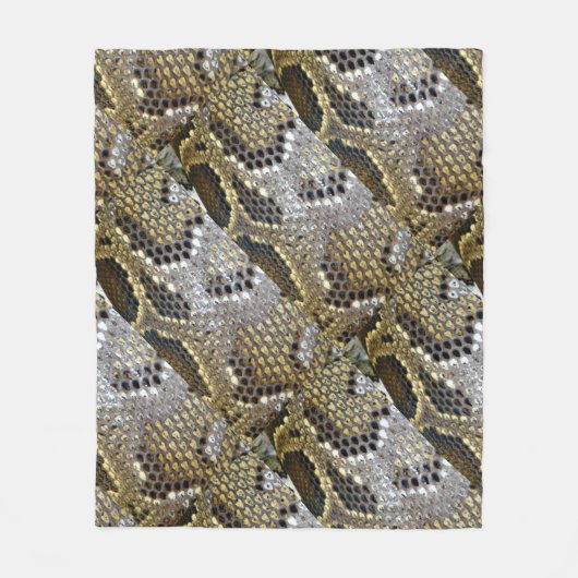 grijze zwarte beige dierlijk patroon, slangendruk fleece deken (Voorkant)