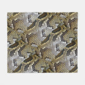 grijze zwarte beige dierlijk patroon, slangendruk fleece deken (Voorkant (Horizontaal))