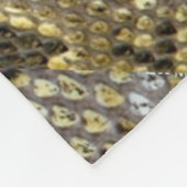 grijze zwarte beige dierlijk patroon, slangendruk fleece deken (Hoek)