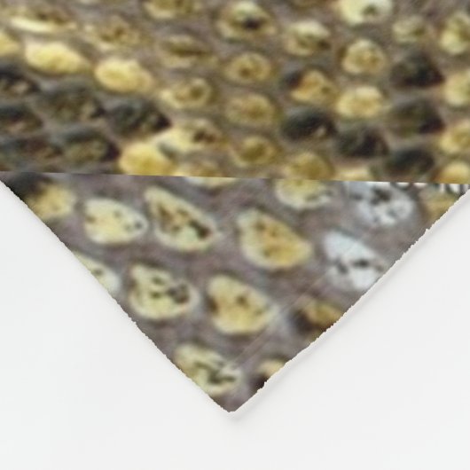 grijze zwarte beige dierlijk patroon, slangendruk fleece deken (Hoek)