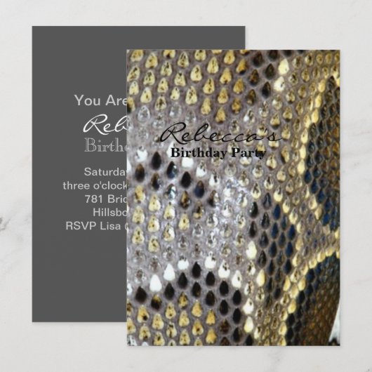 grijze zwarte beige dierlijk patroon, slangendruk kaart (Voorkant / Achterkant)