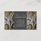 grijze zwarte beige dierlijk patroon, slangendruk visitekaartje (Achterkant)