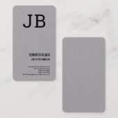 Grijze zwarte bolmonogram minimalistisch modern visitekaartje (Voorkant / Achterkant)