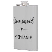 Grijze zwarte bruiloft Groomsmaid Persoonlijk Heupfles (Links)